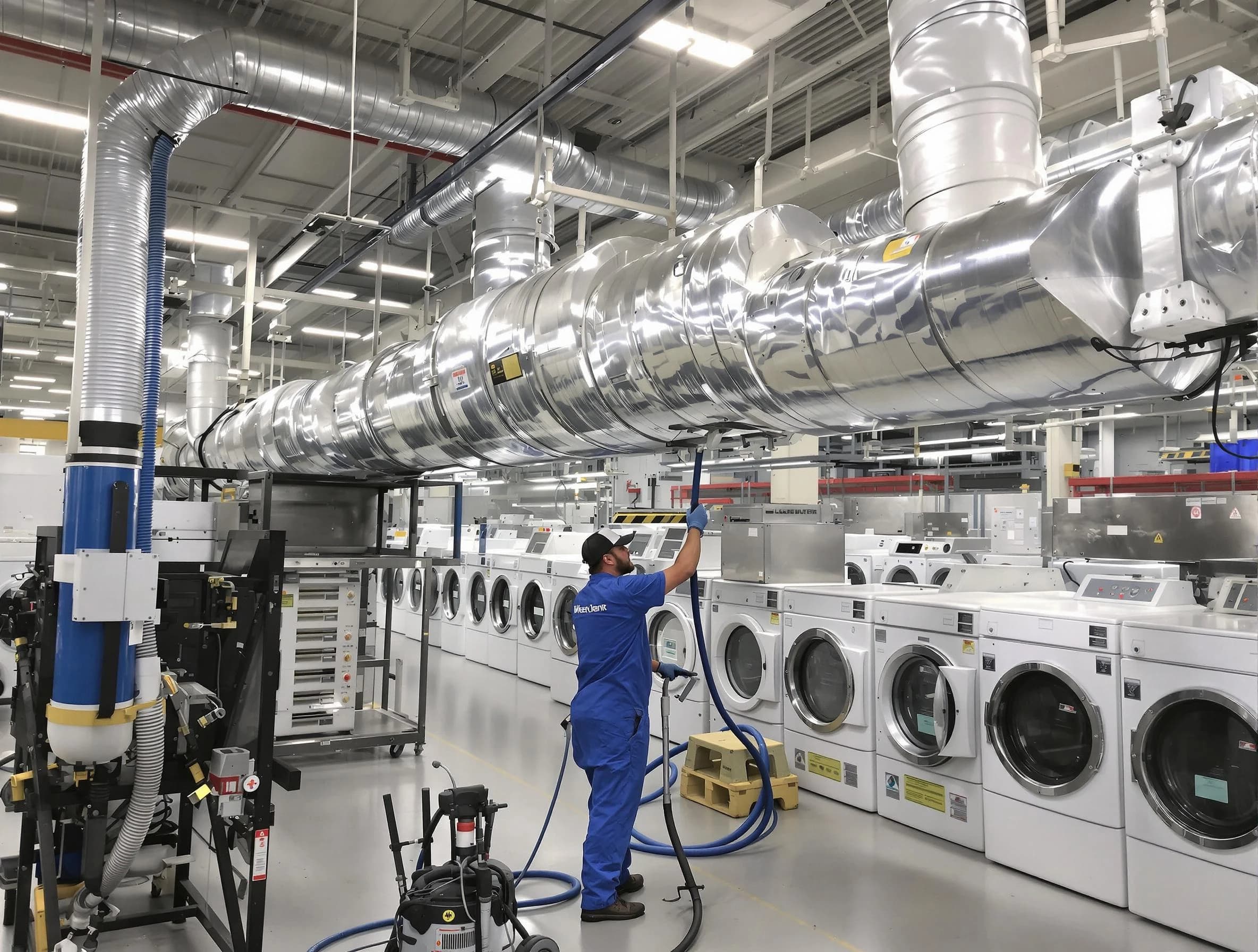 Hiram Dryer Vent Cleaning team performing heavy-duty industrial dryer vent cleaning in Hiram